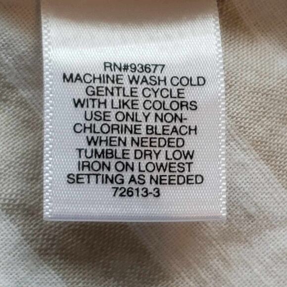 Liz Claiborne Shift Dress Linen Chevron Beige Stripe Sleeveless Womens Plus 3X - Picture 8 of 11